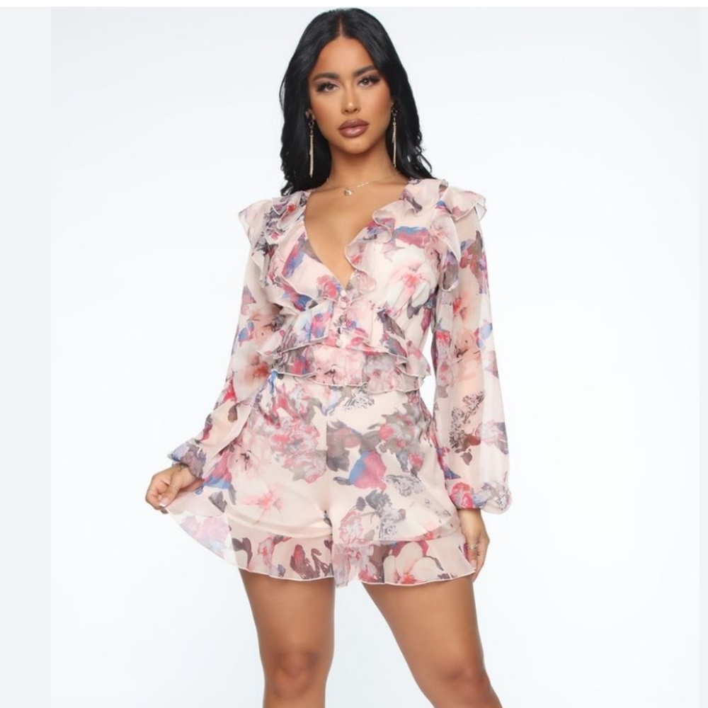 Garden Breeze Floral Romper
